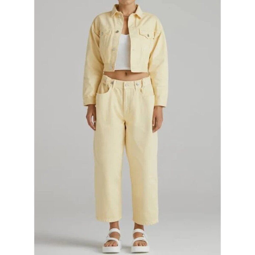 Edwin Maiia Adjustable Waist Trouser Jeans Lemonade Yellow NWT Size XL